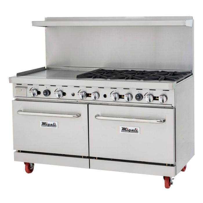 2 Burner Range, 24” Griddle Left Side, (1) Oven, Natural Gas