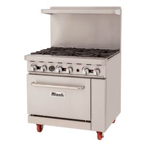 6 Burner Range, (1) Oven, Natural Gas