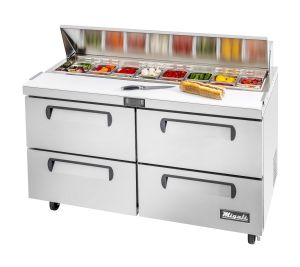 60″ – 16 Pans, Sandwich Prep Table with Drawers